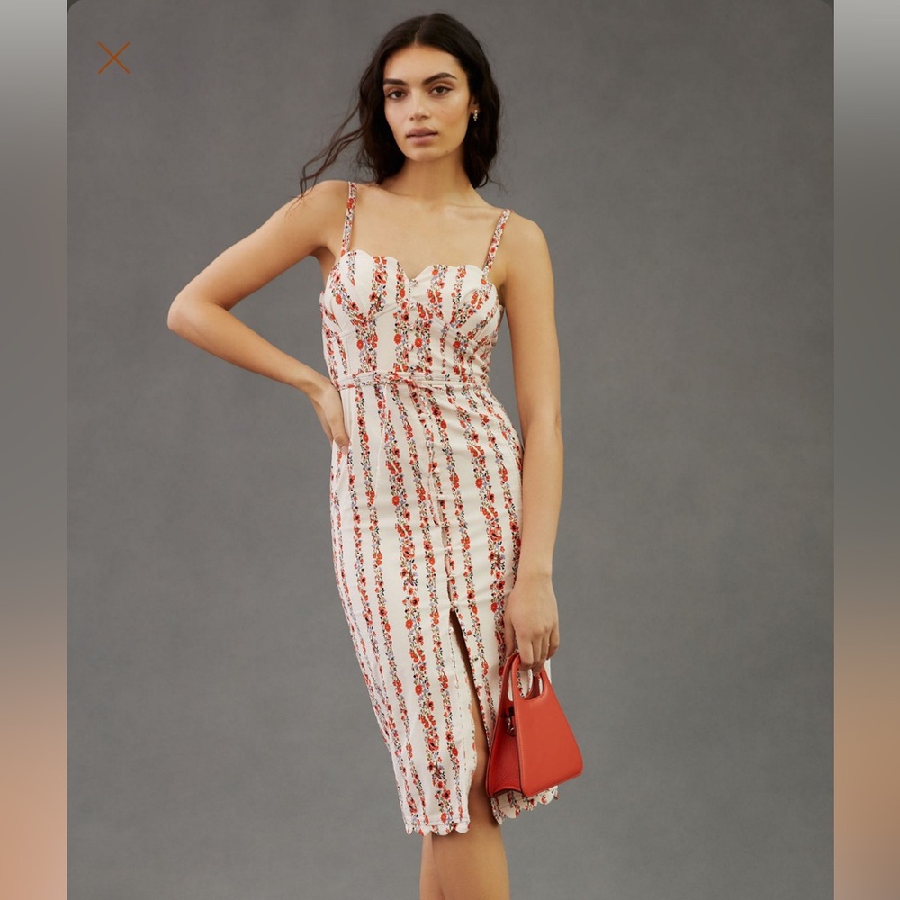 Anthropologie Sweetheart Midi Dress Sz 4